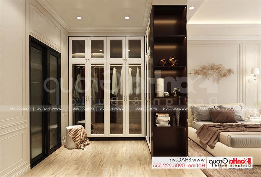 Không gian tiện nghi trong biệt thự hiện đại 2 tầng 92m2 – SH BTD 0082 22 Phòng thay đồ master đẳng cấp của biệt thự mini 2 tầng tại Hải Phòng