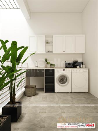 Không gian tiện nghi trong biệt thự hiện đại 2 tầng 92m2 – SH BTD 0082 24 Phòng giặt tiện lợi và khang trang trong biệt thự mặt tiền 18m