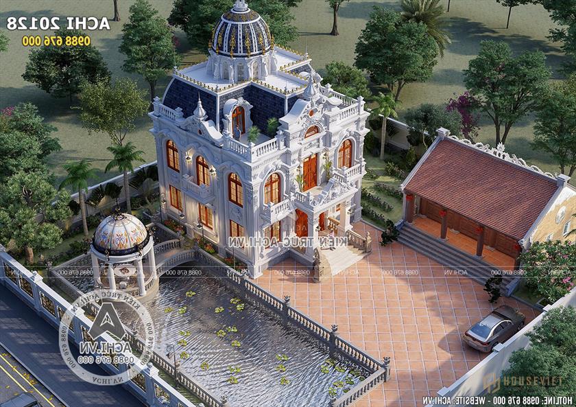 Mẫu biệt thự 2 tầng tân cổ điển đẹp khi nhìn từ trên cao Mẫu biệt thự 2 tầng tân cổ điển đẹp khi nhìn từ trên cao