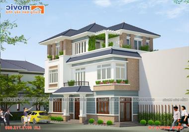 Mẫu nhà phố đẹp hiện đại 3 tầng 4 phòng ngủ (MB1608)