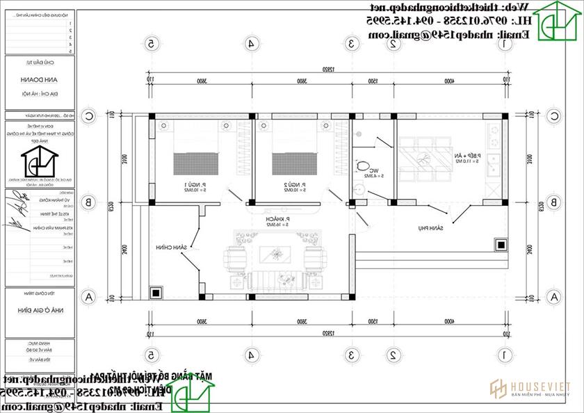 mẫu nhà cấp 4 6x13m NDNC4101