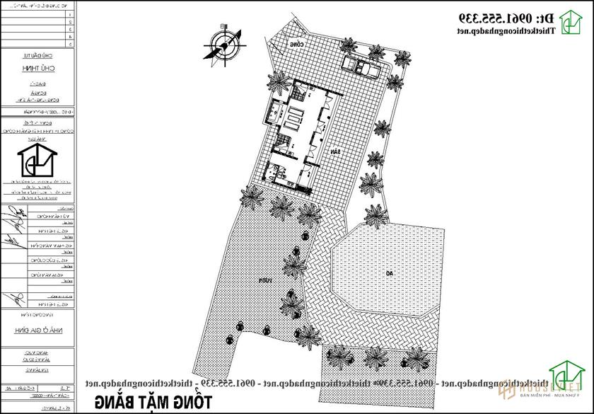 Mặt bằng tổng thể nhà ở và nhà thờ truyền thống NDNTH22