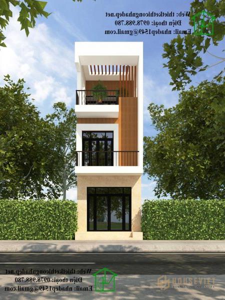 phối cảnh tổng thể nhà phố 3 tầng 4x10m