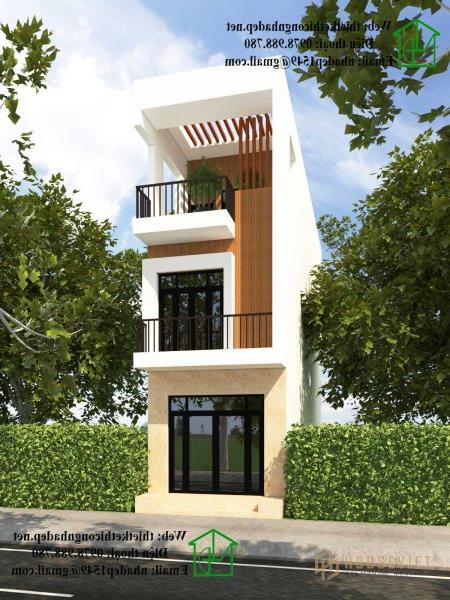 Phối cảnh góc trái nhà phố 3 tầng 4x10m