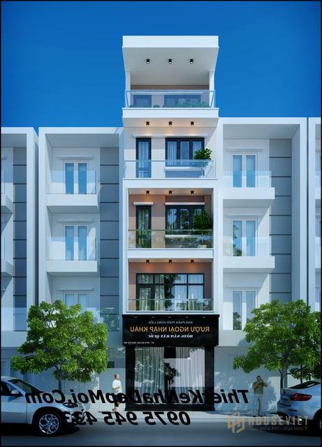 Nhà ống 5 tầng hiện đại