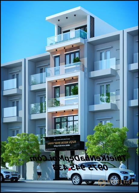 Kiến trúc nhà ống 5 tầng hiện đại