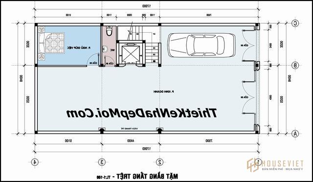Mẫu nhà 5 tầng có thang máy