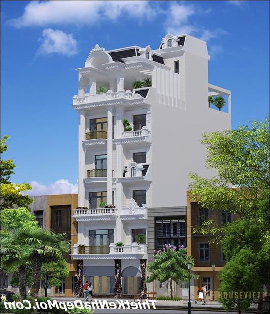 Kiến trúc nhà phố 5 tầng kiểu Pháp mặt tiền 8.5m