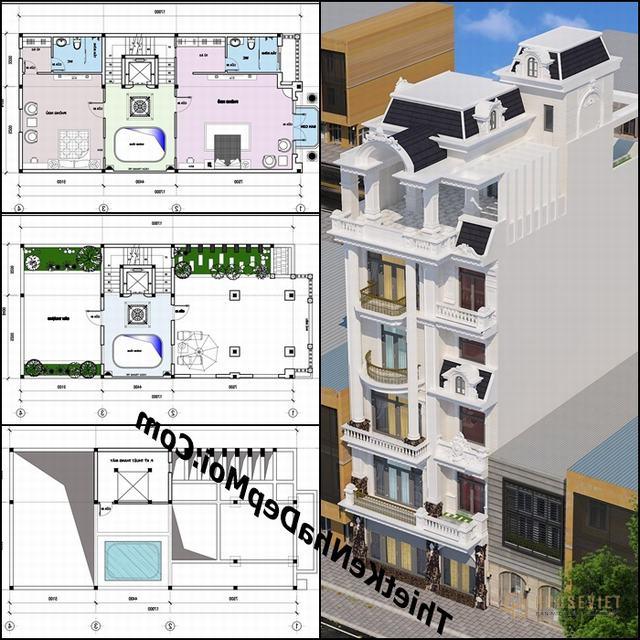Thiết kế biệt thự nhà phố 5 tầng giá rẻ