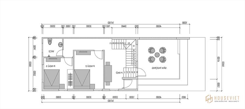 Nhà ống 2 tầng 3 phòng ngủ 5x14