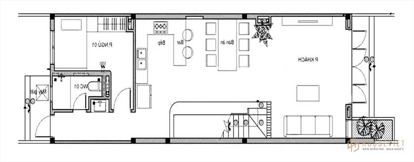 Nhà ống 2 tầng 3 phòng ngủ 5x14