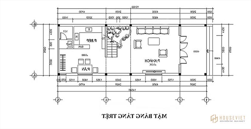 Nhà ống 2 tầng 3 phòng ngủ 5x14