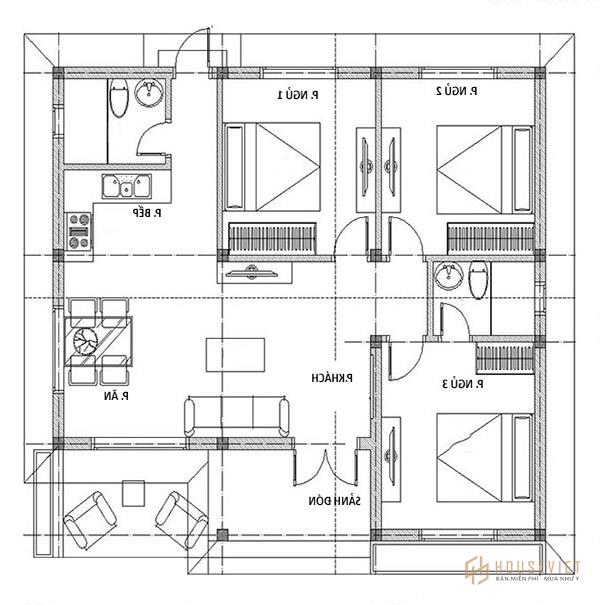 Bản vẽ chi tiết nhà cấp 4 phát huy đầy đủ công năng