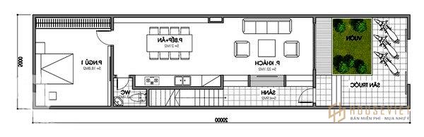 Bản vẽ nhà cấp 4 5x20