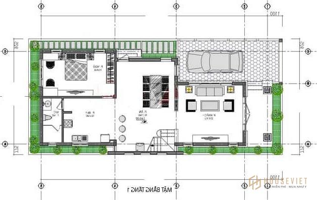 bản vẽ nhà cấp 4 5x20