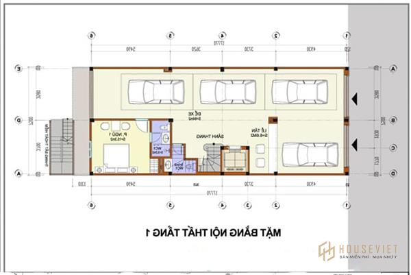 Cách bố trí công năng các phòng ở tầng 1 được phân bổ hợp lý và ấn tượng