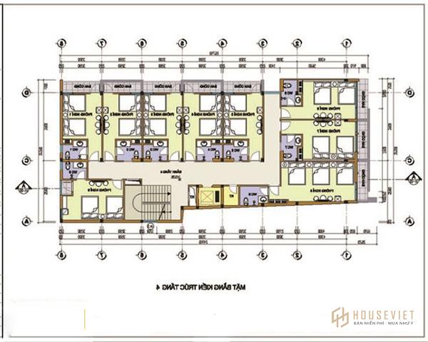 Mẫu thiết kế nhà trọ 5 tầng tại tầng 4 đơn giản và hiện đại