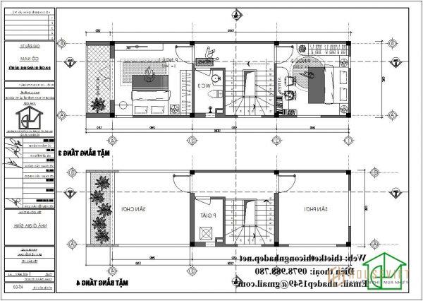 Mặt bằng bố trí nội thất tầng 3 và tầng 4 NDNP3T18