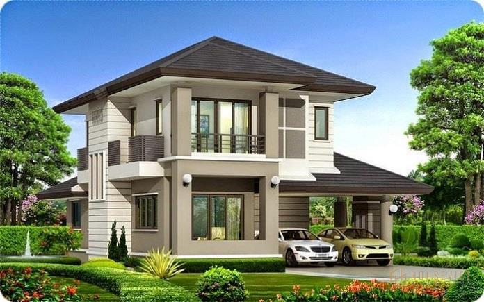 Mẫu nhà biệt thự 2 tầng mái nhật đề cao sự tiện nghi