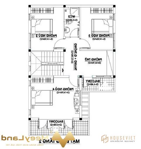 Ảnh 34: Bố trí công năng cho tầng 2 (Nguồn: menhadep.com)