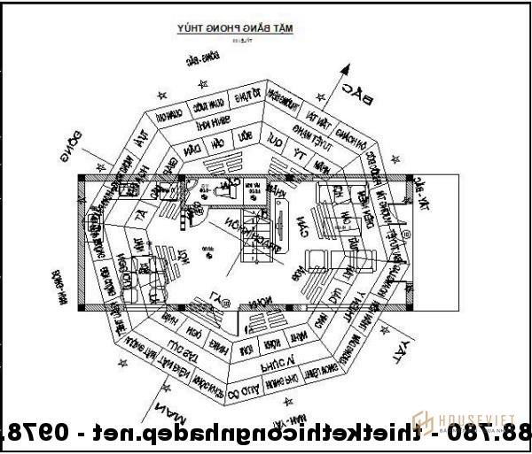 mặt bằng nhà phố phong thủy 4,5x12m