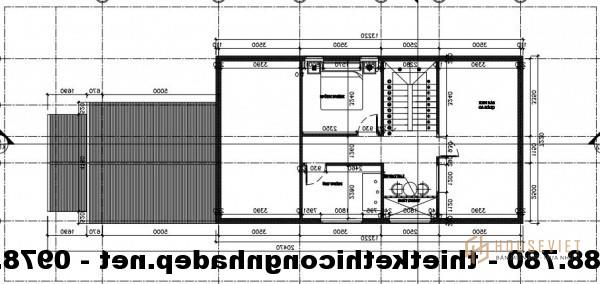 Mặt bằng tầng lửng của mẫu nhà cấp 4 7x20m.  mái nhà