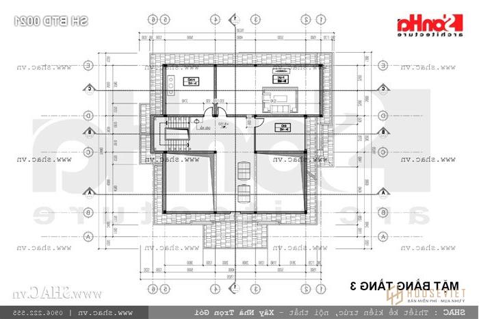 Mặt bằng tầng 3.  kế hoạch sàn