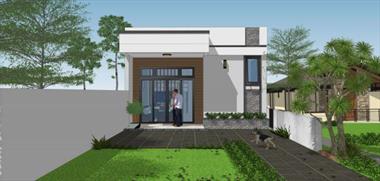 Mẫu nhà cấp 4 rộng 7m đáp ứng đầy đủ nhu cầu sử dụng.