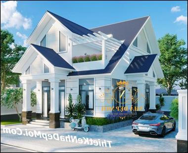 Bản vẽ xây nhà cấp 4 mái thái đẹp hiện đại 2022