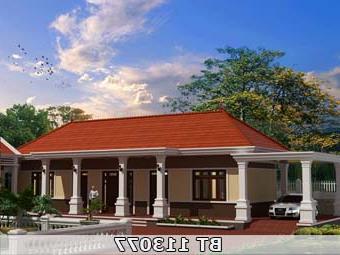 Mẫu nhà 3 gian mái ngói BT113077