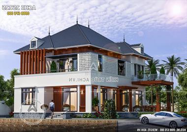 Mẫu biệt thự 2 tầng mái thái đẹp hiện đại kiến trúc mới nhất 2020 - ACHI 25225