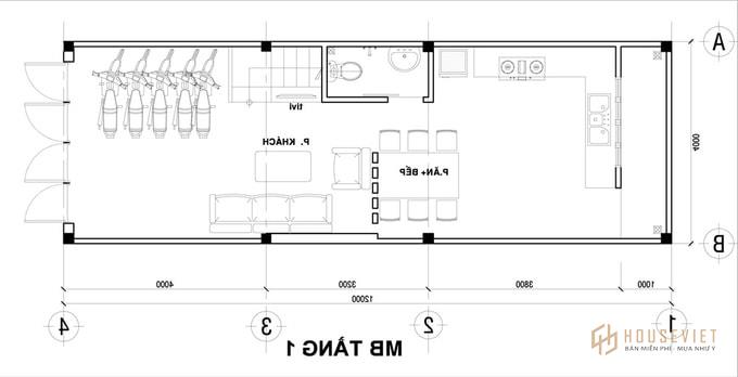 Nhà ống 4x12m |  Kiến trúc sư và Tư vấn thiết kế nội thất