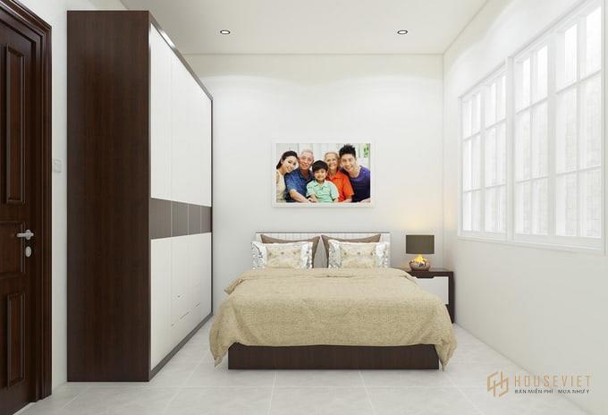 Phòng ngủ của cô nằm ở vị trí thuận tiện trên tầng 2