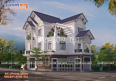 Mẫu nhà phố 3 tầng hiện đại mái thái đẹp - MB19306
