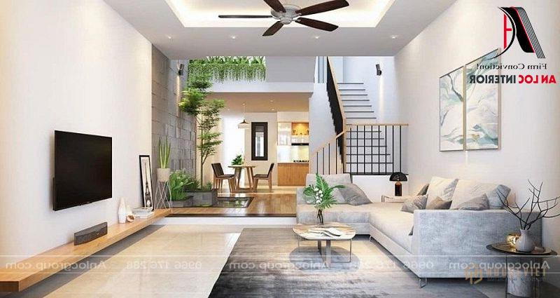 Nội thất phòng khách đơn giản nhưng vẫn đảm bảo công năng hiệu quả