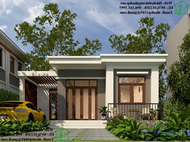 Mẫu nhà cấp 4 8x9m mái bằng 2 phòng ngủ ở Hưng Yên NDNC492