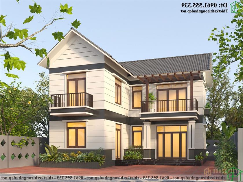 Mẫu thiết kế nhà 2 tầng mái thái đẹp NDBT2T120