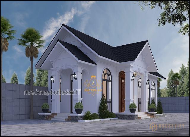 Mẫu nhà 1 tầng 2 phòng ngủ đẹp mái thái 