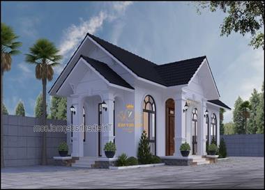 Bản vẽ nhà cấp 4 có 2 phòng ngủ mái thái đẹp xinh xinh anh Nam