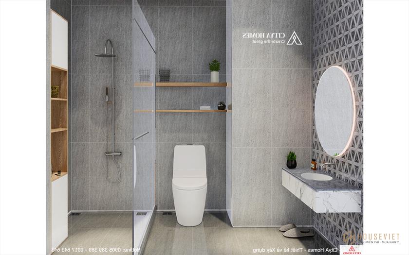 Bài trí phòng tắm đơn giản, đồ đạc hạn chế chiếm diện tích