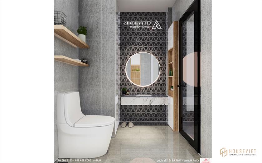 Đá giả được sử dụng để tạo nên nét riêng cho phòng tắm