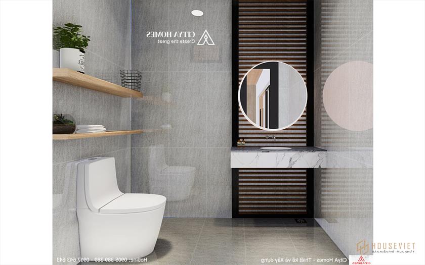 Phòng tắm hiện đại, tối giản với đồ nội thất tiện dụng