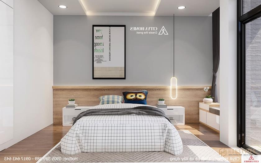 Bố trí cửa sổ lớn trong phòng ngủ để tăng ánh sáng tự nhiên vào phòng