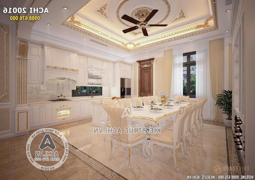 Phòng bếp nổi bật với bàn ăn sang trọng và tinh tế Phòng bếp nổi bật với bàn ăn sang trọng và tinh tế