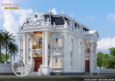 Mẫu thiết kế biệt thự 2 tầng tân cổ điển đẹp mặt tiền 12m - ACHI 20016