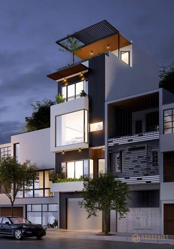 Mẫu nhà lệch tầng mặt tiền 4m Mẫu nhà lệch tầng mặt tiền 4m