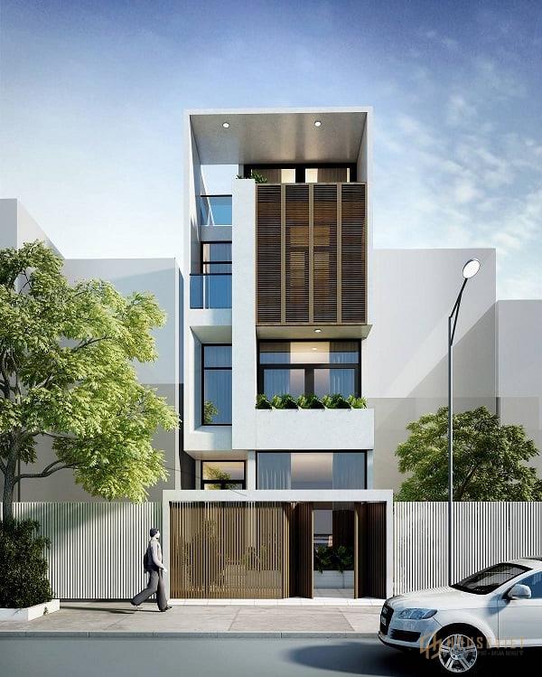 Điểm nhấn của ngôi nhà phố này là ban công đua