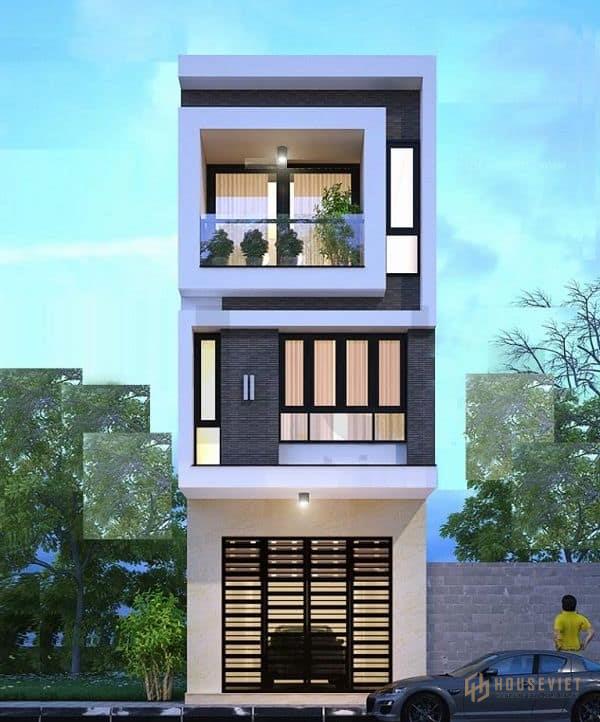 Dù mặt tiền khá rộng rãi nhưng gia chủ vẫn áp dụng lối kiến trúc lệch tầng.