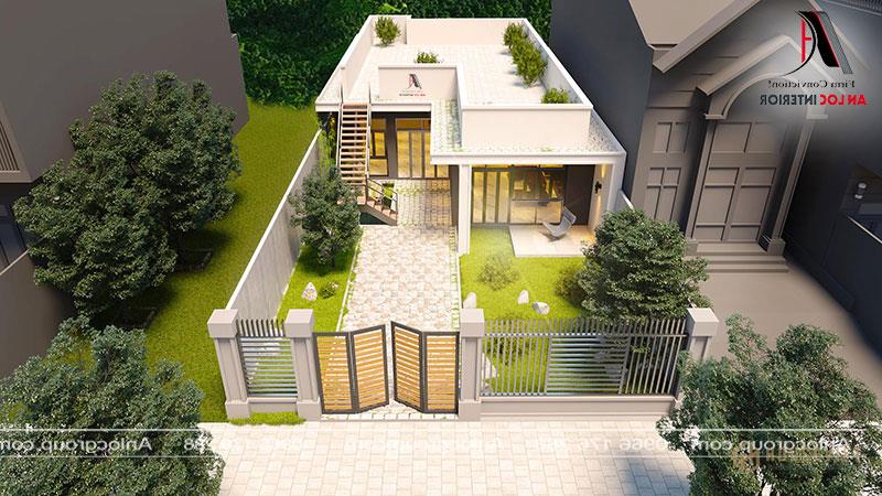 Mẫu thiết kế nhà cấp 4 mái bằng ở phú thọ