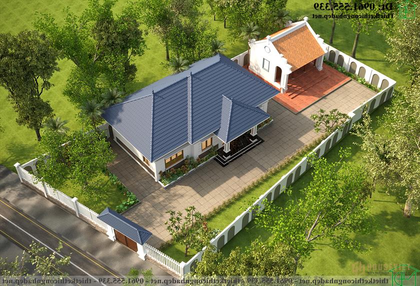 Phương án chốt mẫu nhà thờ kết hợp nhà ở 1 tầng mái nhật NDNTH23